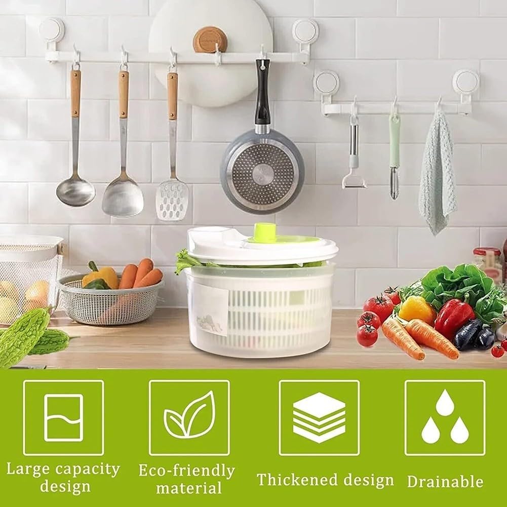ya 14 9.20 baidi 5L Salad Spinner Vegetables Leaf Lettuce Dryer Drainer Fruit Wash Clean Basket-1