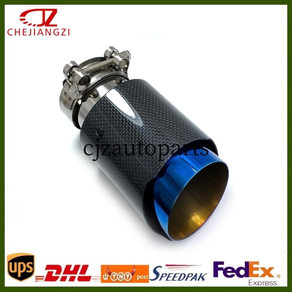 ya 6 8.24 baidi 76/89/101/114MM Out Remus Glossy Blue Carbon Fiber Universal Tailpipe