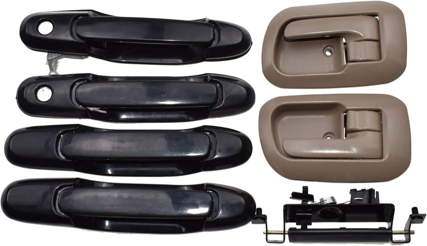 ya 2 8.15 Black Exterior and Beige Interior Door Handles + for Toyota for Sienna Tailgate Handle 