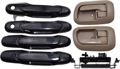 ya 2 8.15 Black Exterior and Beige Interior Door Handles + for Toyota for Sienna Tailgate Handle 