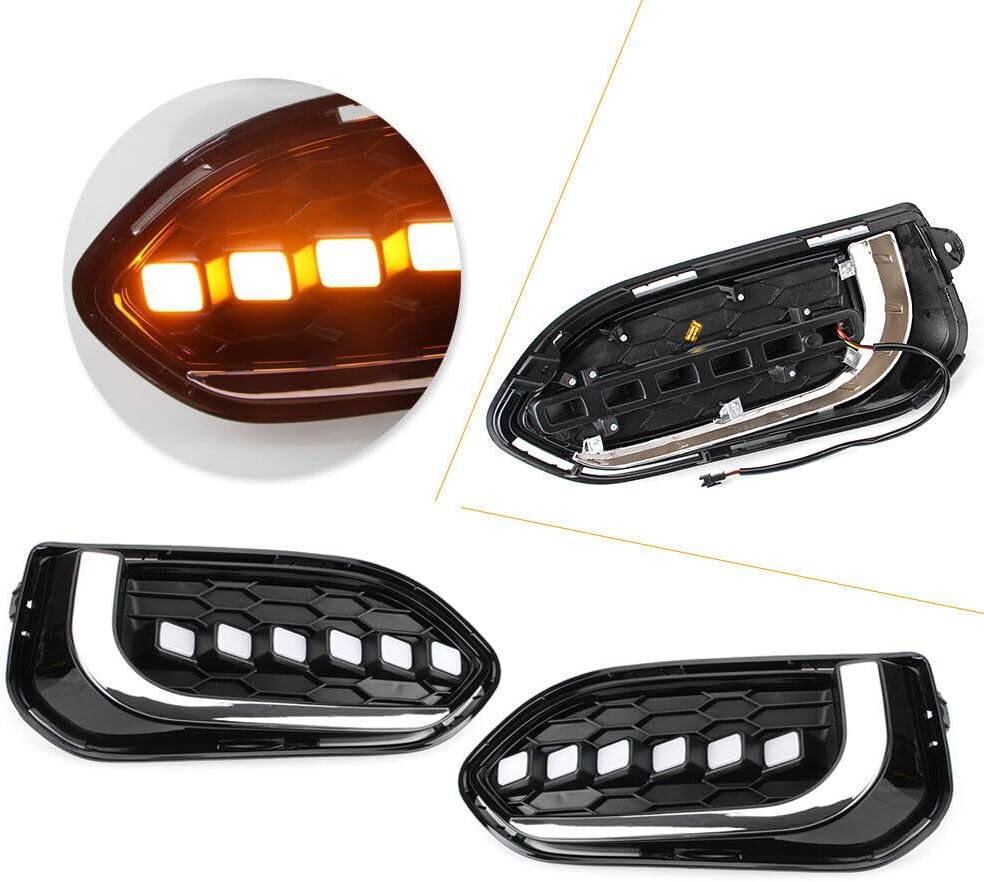 ya 4 8.8 2pcs LED Daytime Running Fog Light with Controller Cable for Honda Fit/Jazz 2018