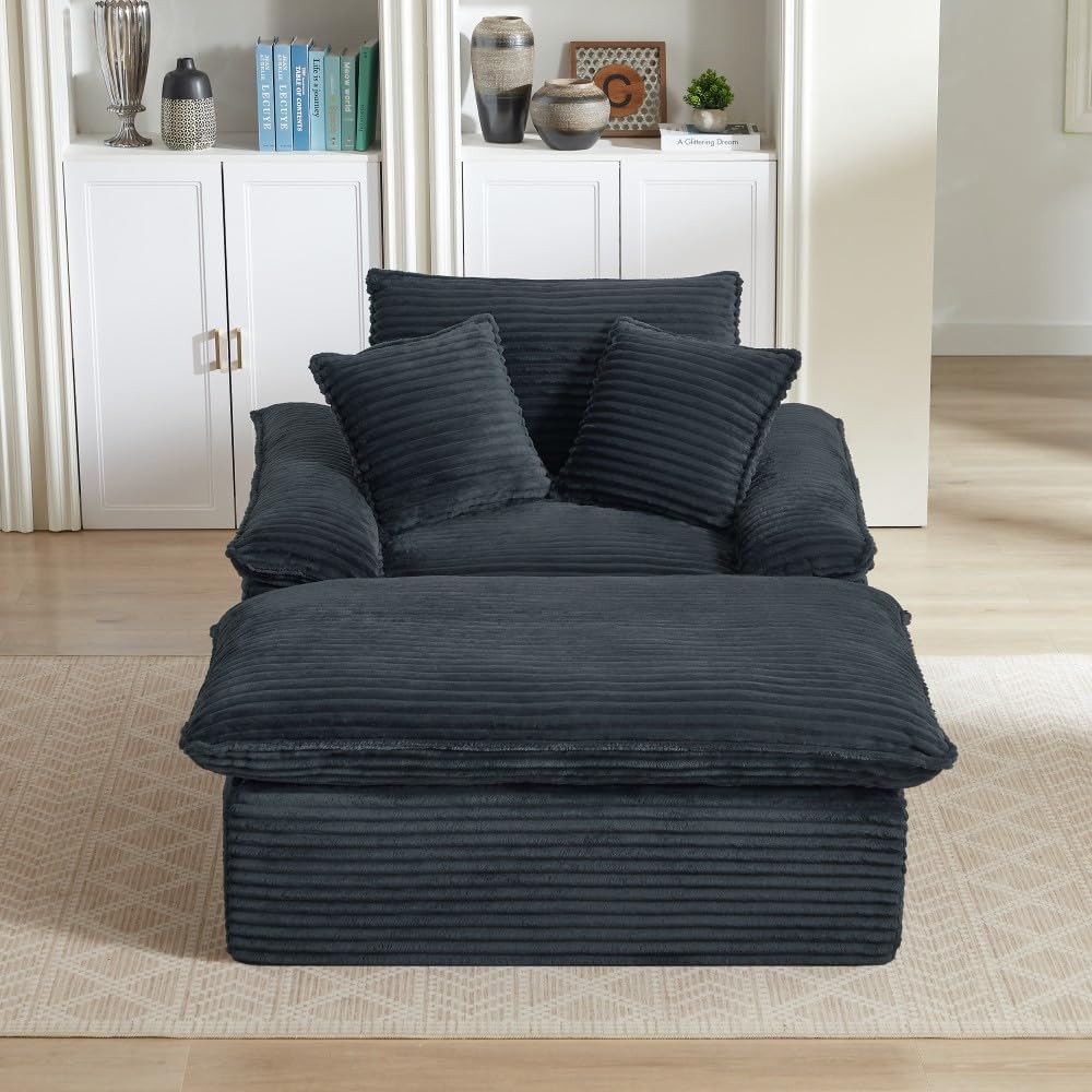 ya 28 10.13 baidi 51.97 Modern Dark Gray Single Seat Sofa ¨C Cushioned Compression, Footrest