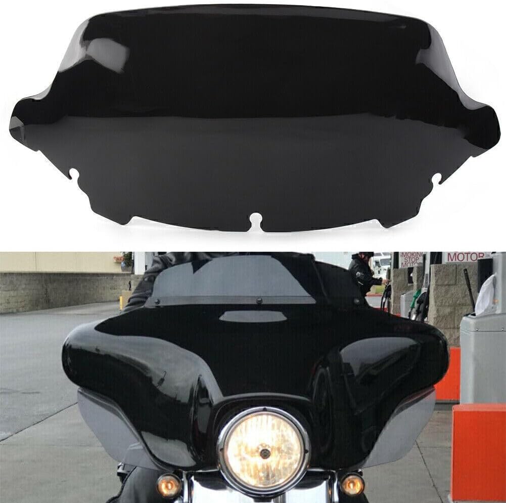 ya 2 8.15 for Harley Touring Electra Street Glide 10.5'' Wave Windshield Windscreen Black
