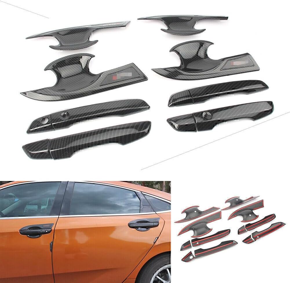 ya 4 8.14 Exterior Door Handle Bowl Cover Trim Decor Fit for Honda for Civic 10TH GEN 2016-2018