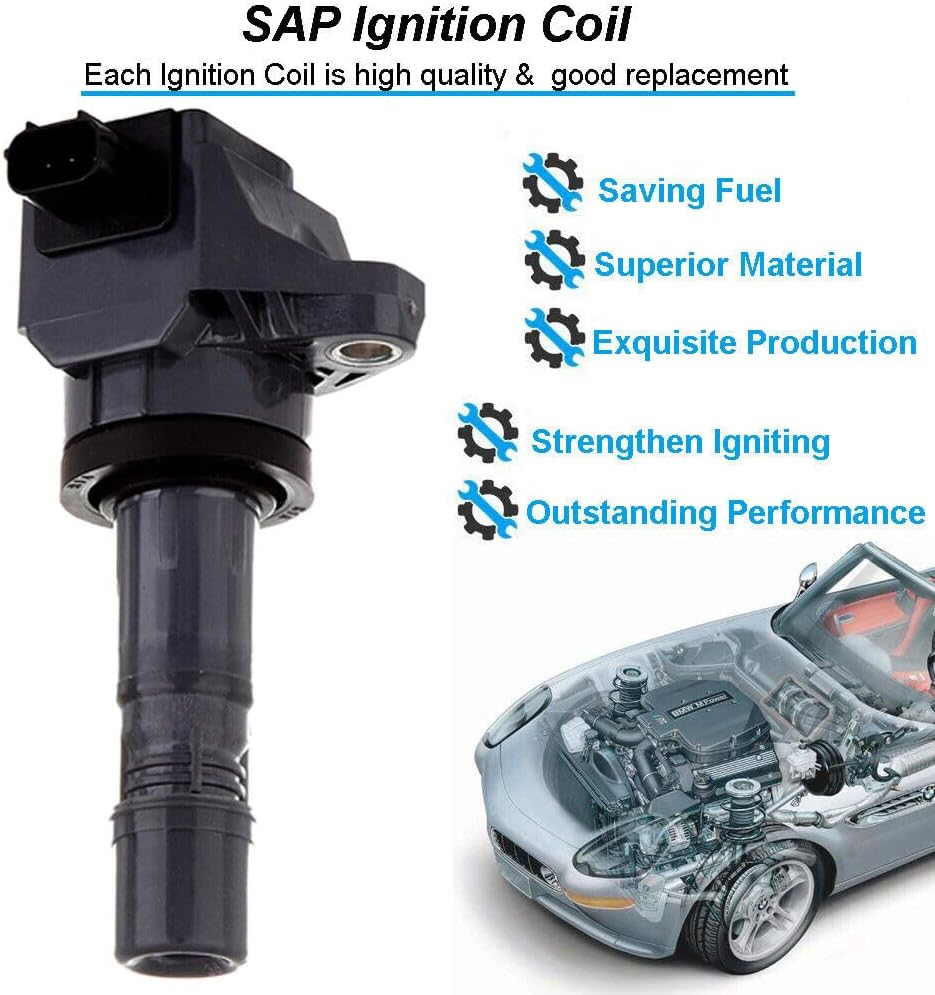 ya 4 8.24 baidi 4PCS Ignition Coils 30520-R1A-A01 for Honda for Civic HR-V 1.8L for Acura ILX 2.0 UF672