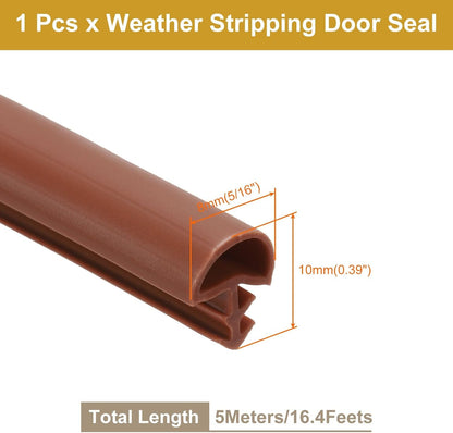 ya 26 10.21 baidi Window Weather Stripping Door Seal, 5/16 Wide Kerf Mount,5m, Brown