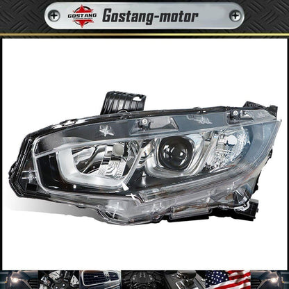 ya 4 8.10 Halogen Projector Headlight Fit For 2016-2020 for Honda for Civic Driver Left Side