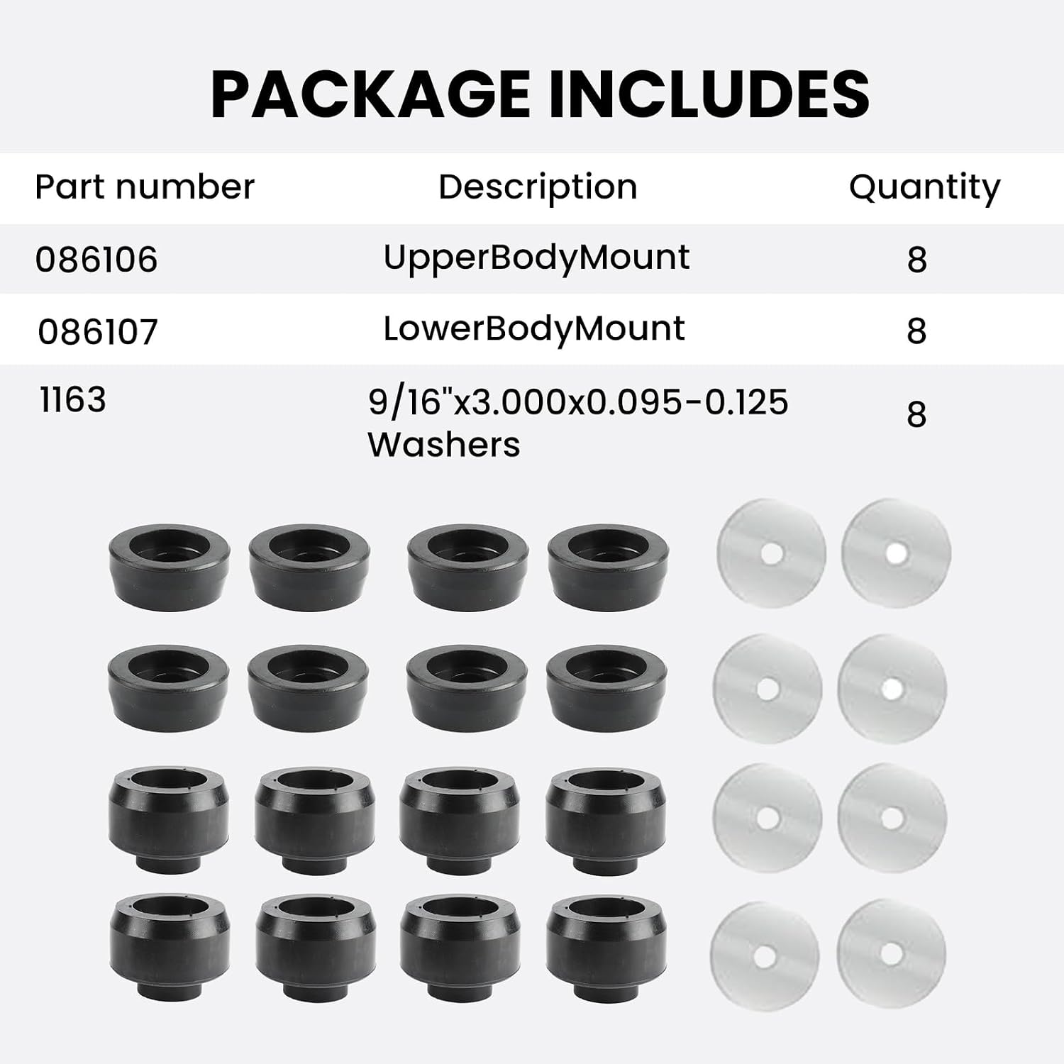 ya 2 8.15 7-141 Body and Cab Mount Bushing Kit for Chevy for Silverado for Sierra 1500 1999-2014