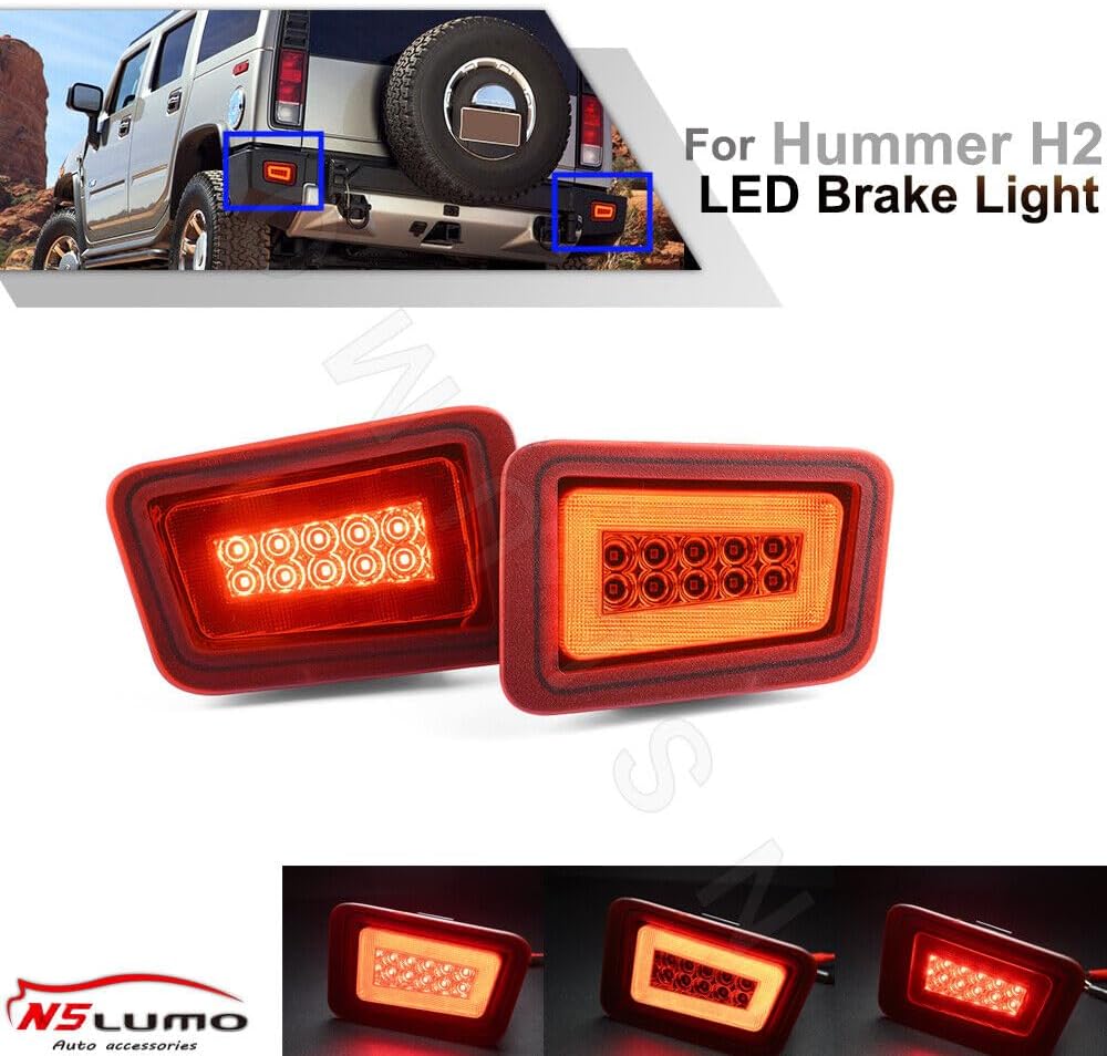 ya 4 8.10 Rear bumper red LED taillight brake light turn signal light suitable for 05-09 Hummer H2