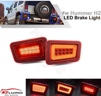 ya 4 8.10 Rear bumper red LED taillight brake light turn signal light suitable for 05-09 Hummer H2