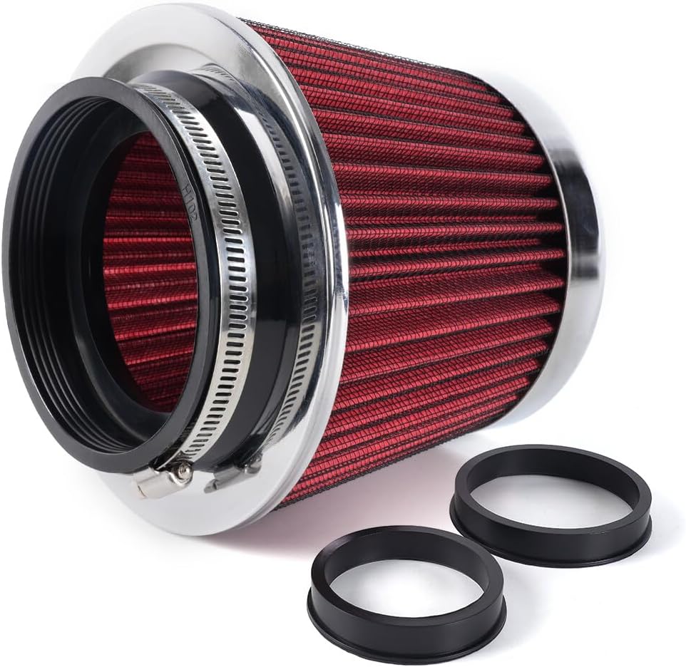 ya 13 9.15 baidi High Flow Per for MAN ce Cold Air Intake Air Filter 3/3.5/4 Inlet 5 Tall Red