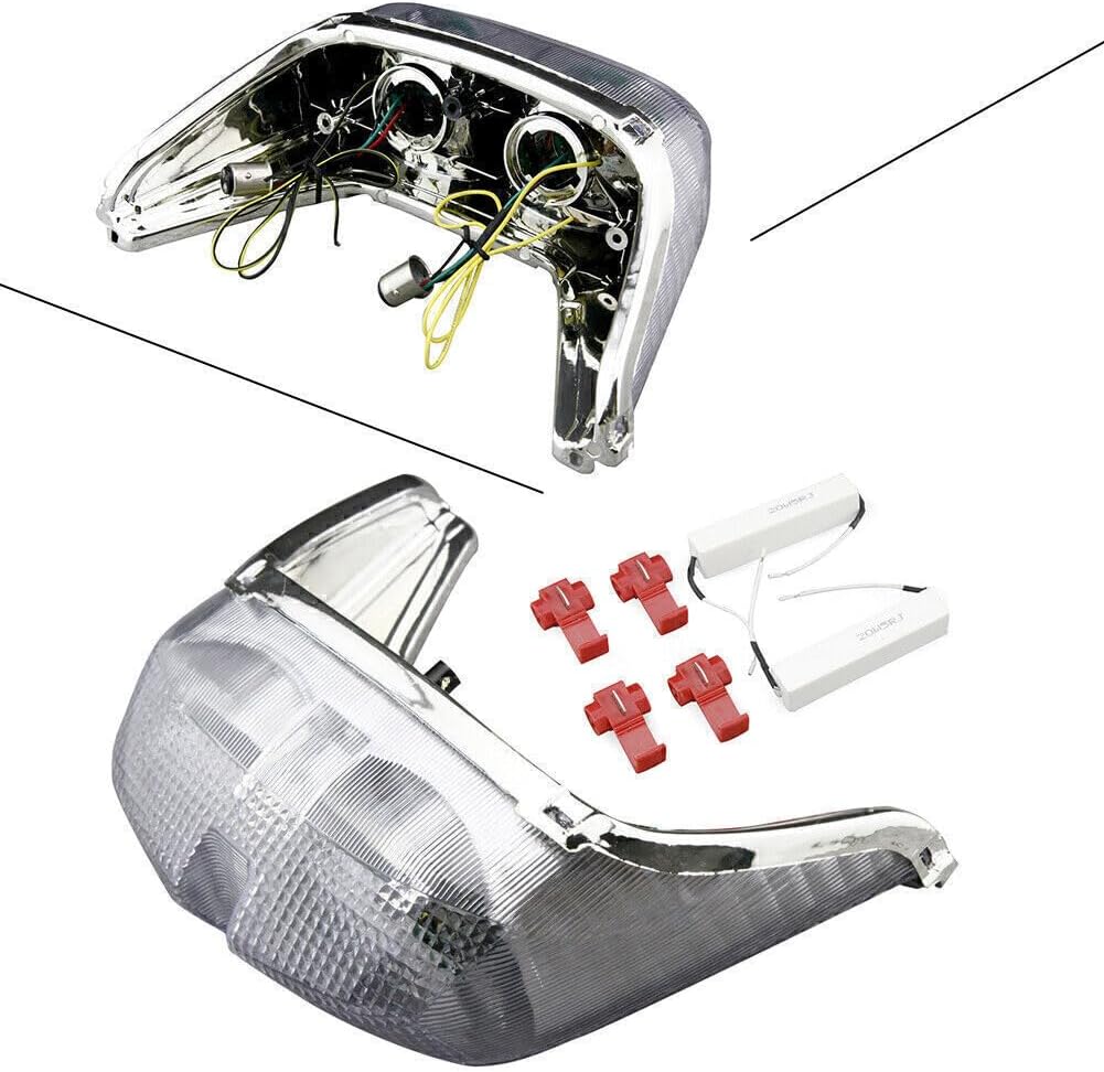 ya 5 8.24 baidi Clear LED Stop Tail Light Brake Turn Signals for Yamaha 1998 1999 2000 YZF R6
