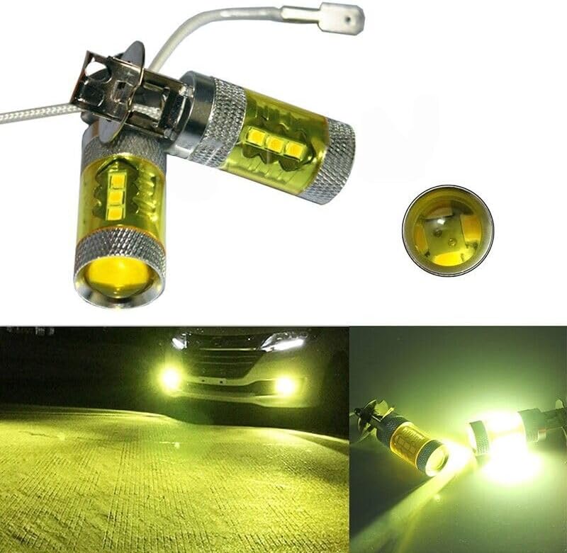 ya 4 8.8 Driving Vehicle Parts Light Kit Fog Pair 16 Led H3 Car Yellow Bulb 80w 