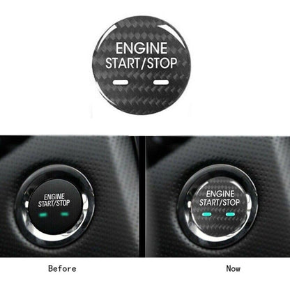 ya 13 9.15 zhengce for Cadillac CT6 XT5 SRX 1pcs Carbon Fiber Engine Button Stop Button Cover