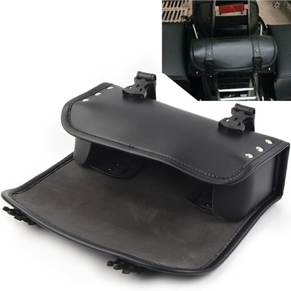 ya 11 9.14 baidiBlack Universal PU Leather Motorcycle Side Saddle Bags Storage Fork Tool Pouch