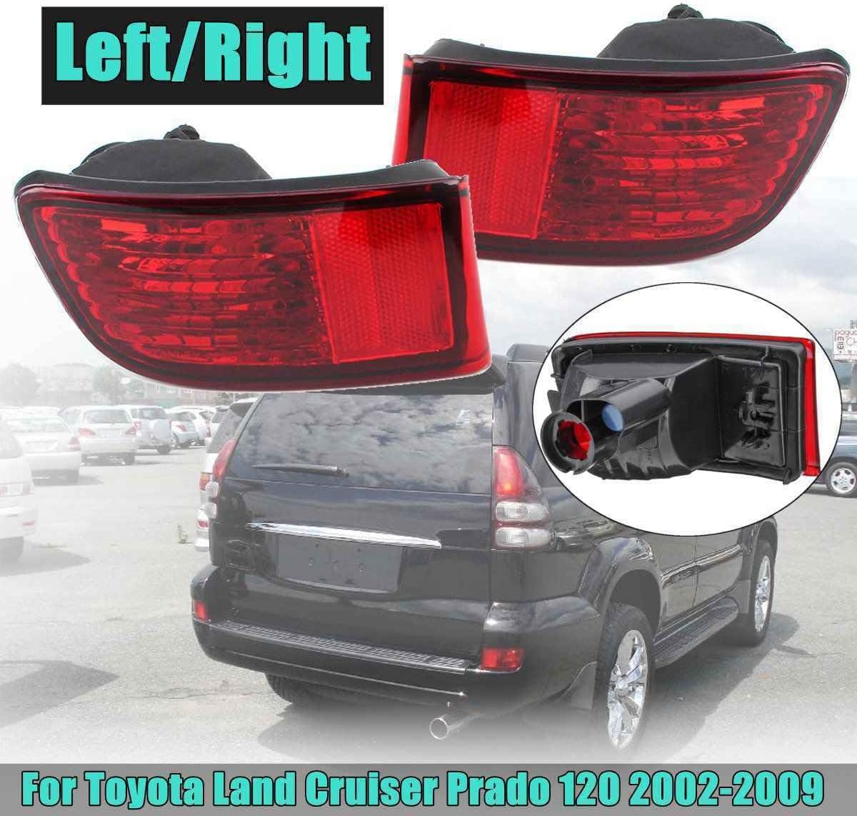 ya 4 8.8 2PCS Rear Bumper Light Reflector Lamp for Toyota Land Cruiser Prado J120 2003-09