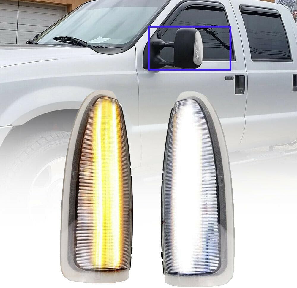 ya 4 8.10 Clear LED Side Mirror Light for 03-07 for Ford F250-F550 Super Duty 00-05 Excursion