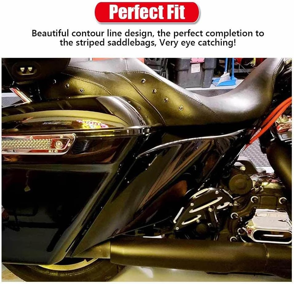 ya 23 10.7 baidi Black Stretched Extended Side Cover Panel Fit for Harley Street Electra Glide US