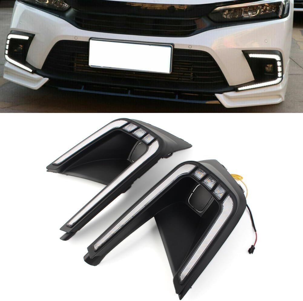 ya 9 10.24 DRL LED Daytime Running Light Bumper Fog Lamp Fits for Honda for Civic 11th Generation