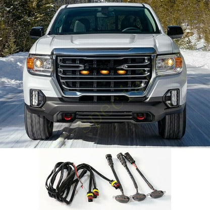 ya 4 8.10 3X for GMC for Canyon 2021 Front Grille LED Light Raptor Style Grill Decor Cover DRL