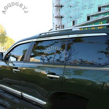 ya 6 8.24 baidi for Toyota for Land Cruiser 2008-21 Chrome Window Wind Deflector Visor Rain Guard*10