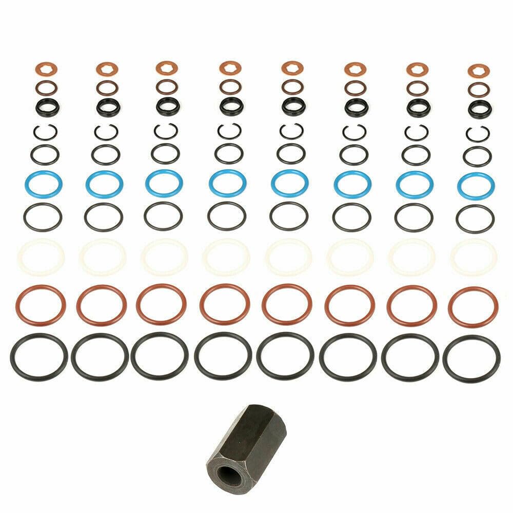 ya 10 9.16 baidi Fit for Ford 6.0L Powerstroke Oil Rail Leak Repair Kit O-Rings & Injector Seal