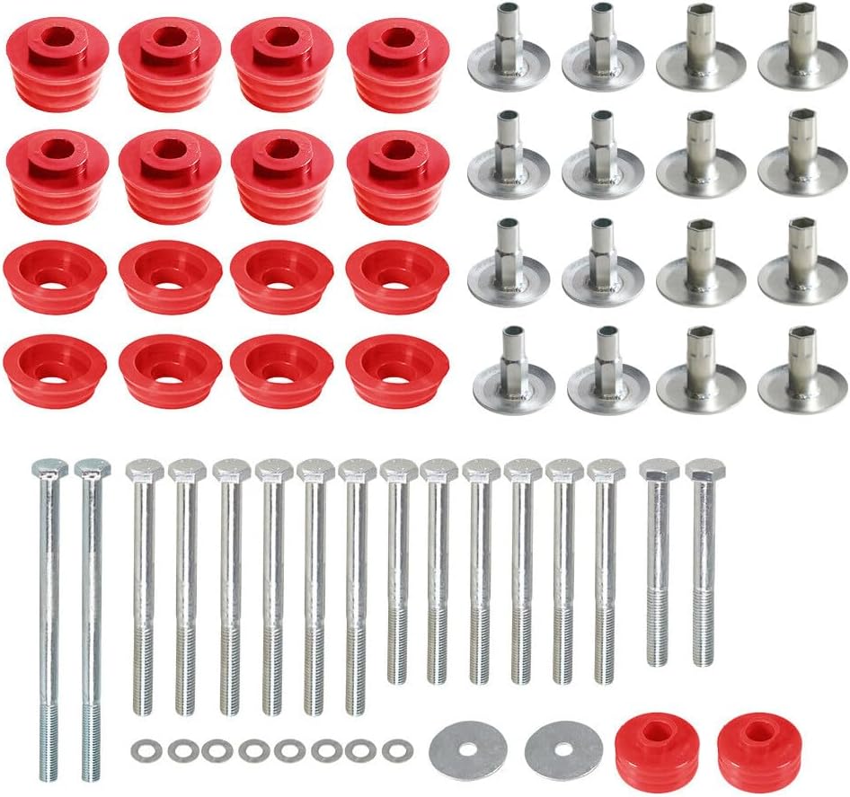 ya 2 8.15 Red Body Cab Mount Bushing Kit for 2008-2016 for Ford F250 F350 Super Duty 2WD 4WD