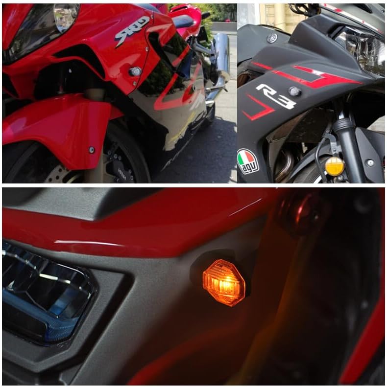 ya 7 8.24 baidi 4x Clear Motorcycle for Mini LED Turn Signal Light Blinker Amber Indicator Universal