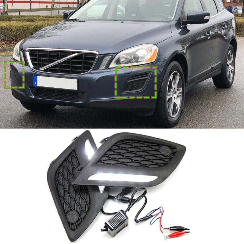 ya 4 8.10 Suitable for Volvo XC60 2011 2012-2013 left and right LED DRL daytime lights fog lights pair