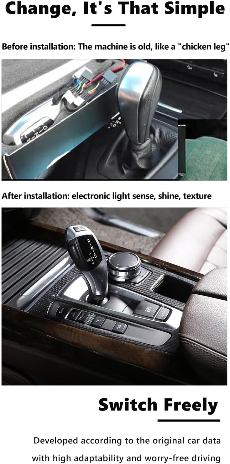 ya 4 8.24 baidi Automatic LED Shift Knob Gear Shifter for LHD for BMW E90 E92 E93 F30 Style Sliver