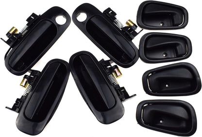 ya 10 9.16 baidi 8 Pieces Front and Rear Black Exterior Door Handles for Toyota for Corolla 1998-2003-