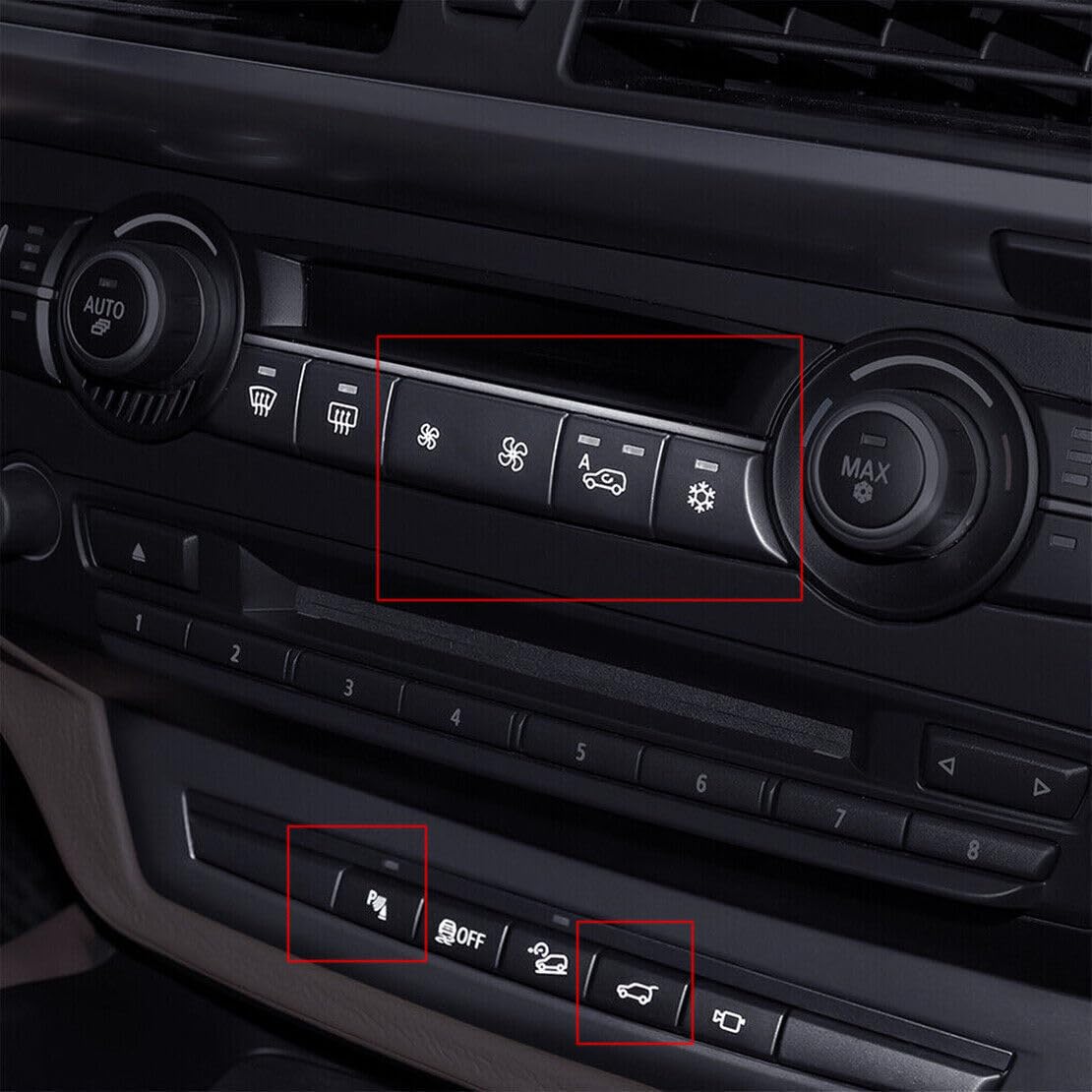 ya 6 8.24 baidi 1 Set Air Heater Air Conditioner Switch Button Cover Trim Fits for BMW X5 E70 06-2013 @