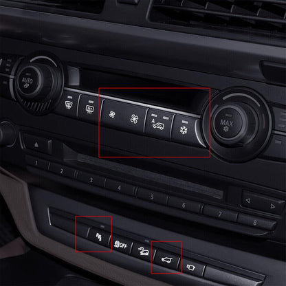 ya 6 8.24 baidi 1 Set Air Heater Air Conditioner Switch Button Cover Trim Fits for BMW X5 E70 06-2013 @
