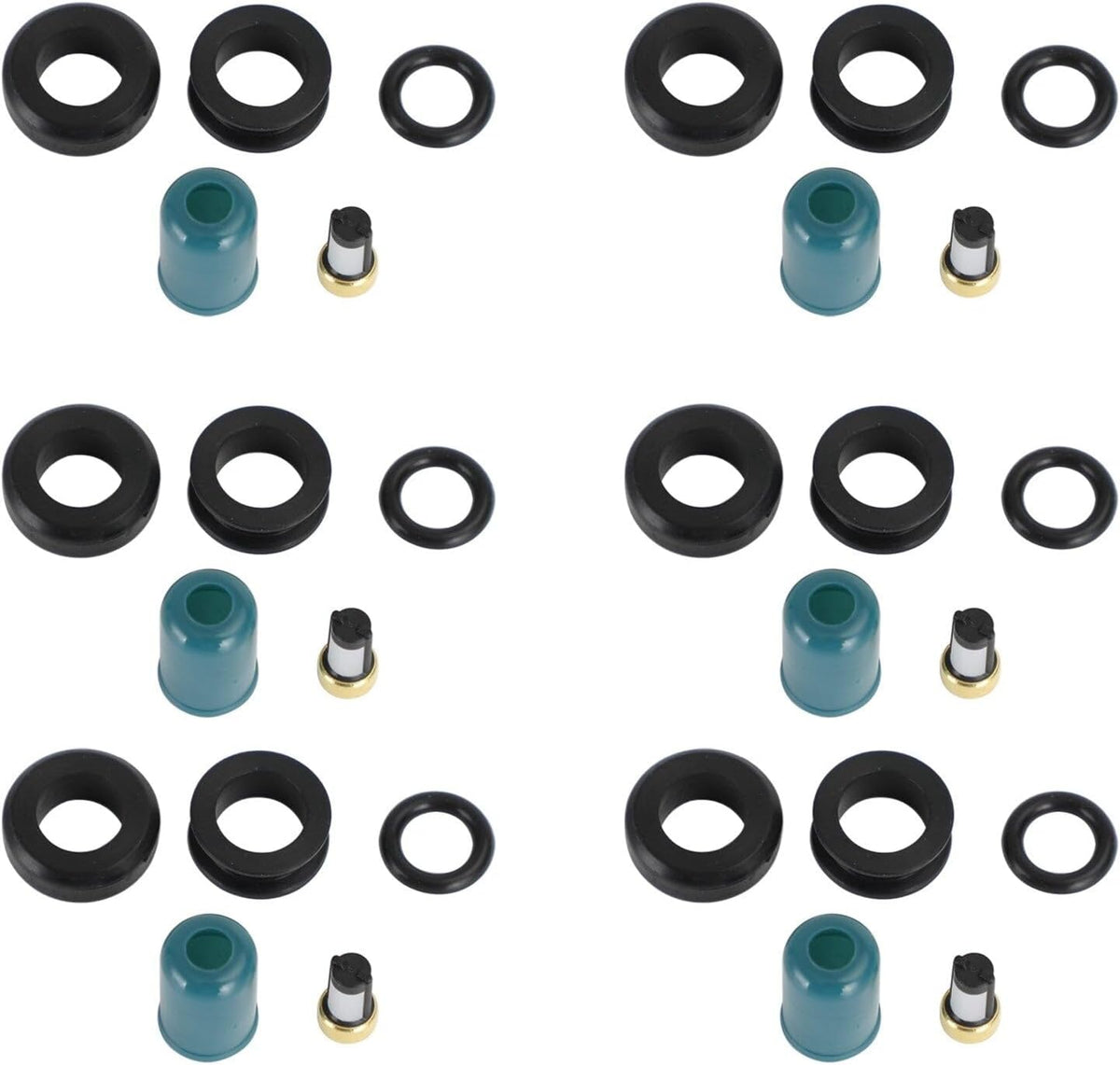 ya 14 9.20 zhengce 6PCS Fuel Injectors Repair Seal Rebuild Kit for 3VZE 1988-1995 3.0L-1