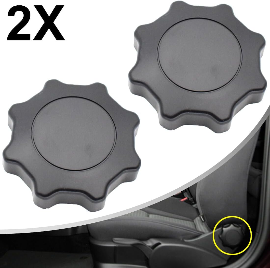 ya 5 8.24 baidi 2pcs Black for SEAT Adjustment Recliner Knob Handle for VW for Golf for Passat B5 Polo Caddy