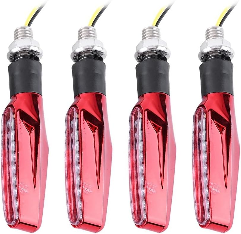 ya 4 8.14 Hot 4x Motorcycle 9 LED Turn Signal Indicator Light Blinker Lamp Amber Light Red
