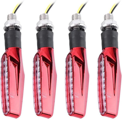 ya 4 8.14 Hot 4x Motorcycle 9 LED Turn Signal Indicator Light Blinker Lamp Amber Light Red