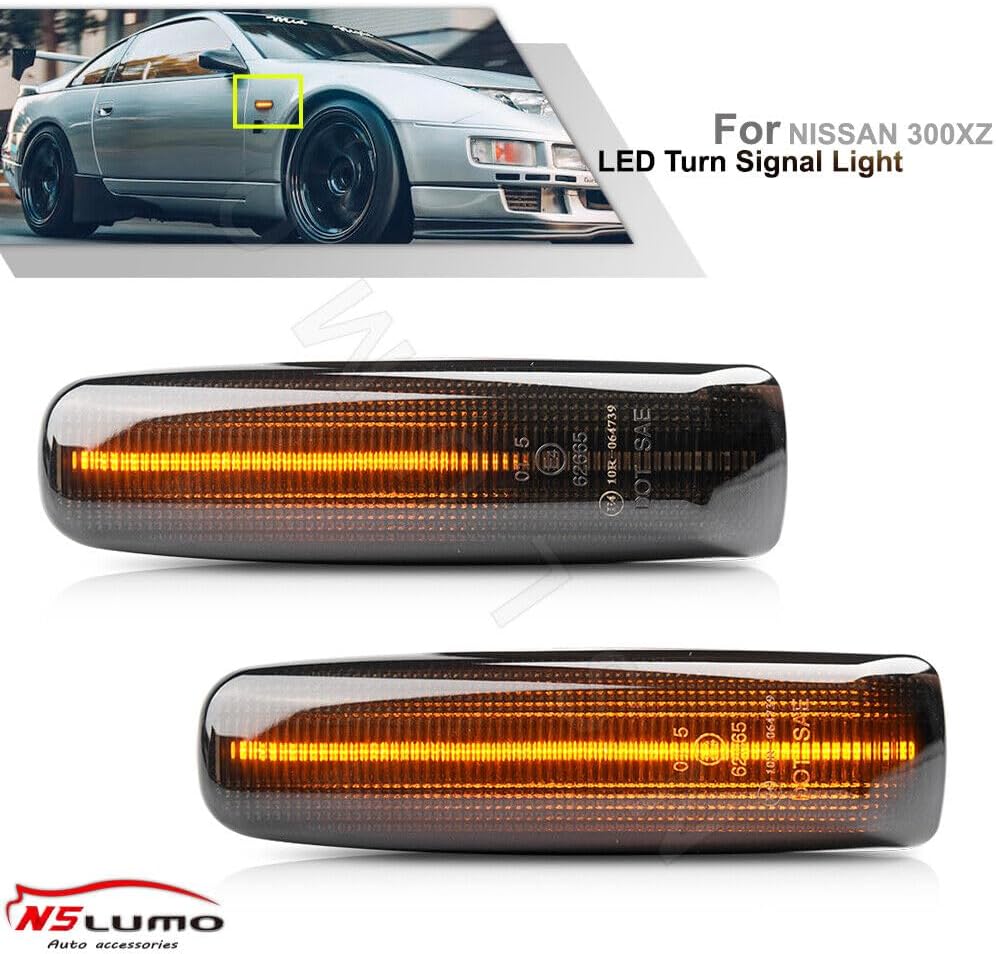 ya 7 8.24 baidi LED Smoked Dynamic Side Marker Turn Signal Lights for 1990-2000 for Nissan 300ZX(JP)