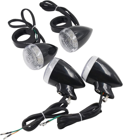 ya 13 9.15 baidi Black Motorcycle LED Turn Signal Light 39mm Front Rear Fork Clamp for Harley