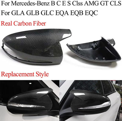 ya 11 9.14 baidiHorn Carbon Fiber For for Benz W205 C E S CLS GLC 2016-20 Side Mirror Cover Replace