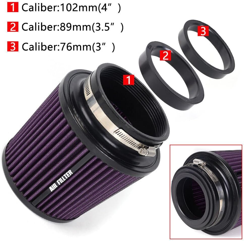 ya 13 9.15 baidi Purple 3, 3.5, 4 Inlet, 6.5 Tall High Per for MAN ce Cold Air Intake Air Filter
