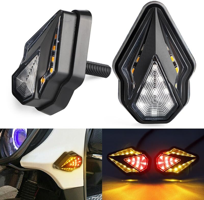 ya 11 9.14 zhengce 2x Motorcycle Flush Mount LED Turn Signals Indicator Blinker Lights Flowing