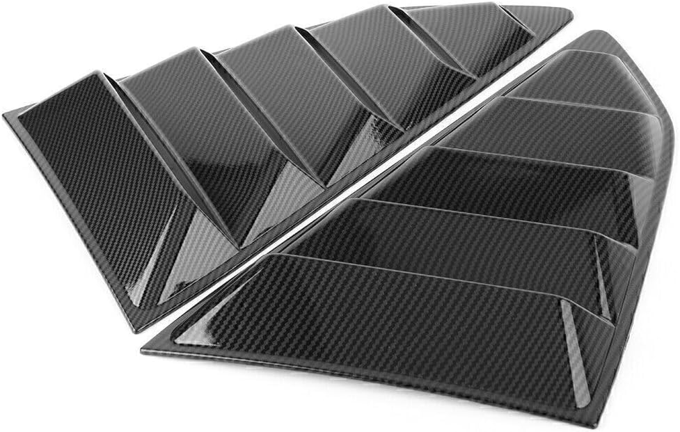 ya 4 8.14 for Chevy Camaro 2016-2018 Rear Side Window Louver Cover Side Vent Carbon Fiber