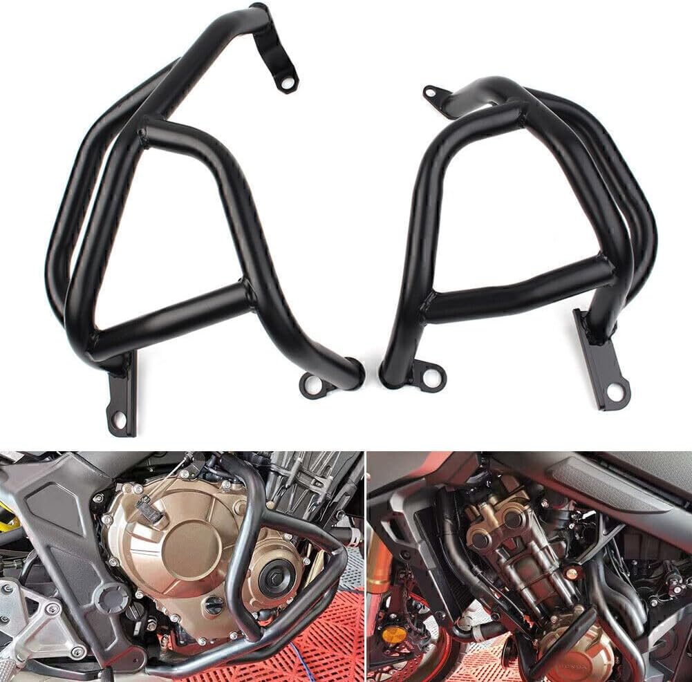 ya 13 9.15 baidi 2X Black Steel Engine Guard Bumper Crash Bars for Honda CB650R CB650 R 2019-2021