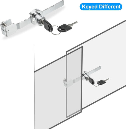 ya 26 10.21 baidi Glass Cabinet Lock, 8Pcs Keyed Different Single Swing Showcase Locks, Silver-2
