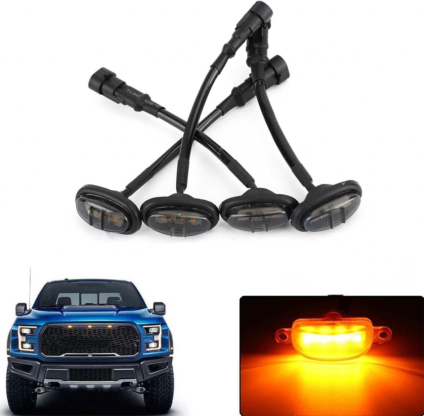ya 3 8.24 baidi 4Pcs for Bapmic Black Wheel Fender Signal Led Light for ford F-150 Raptor 17-19 CE