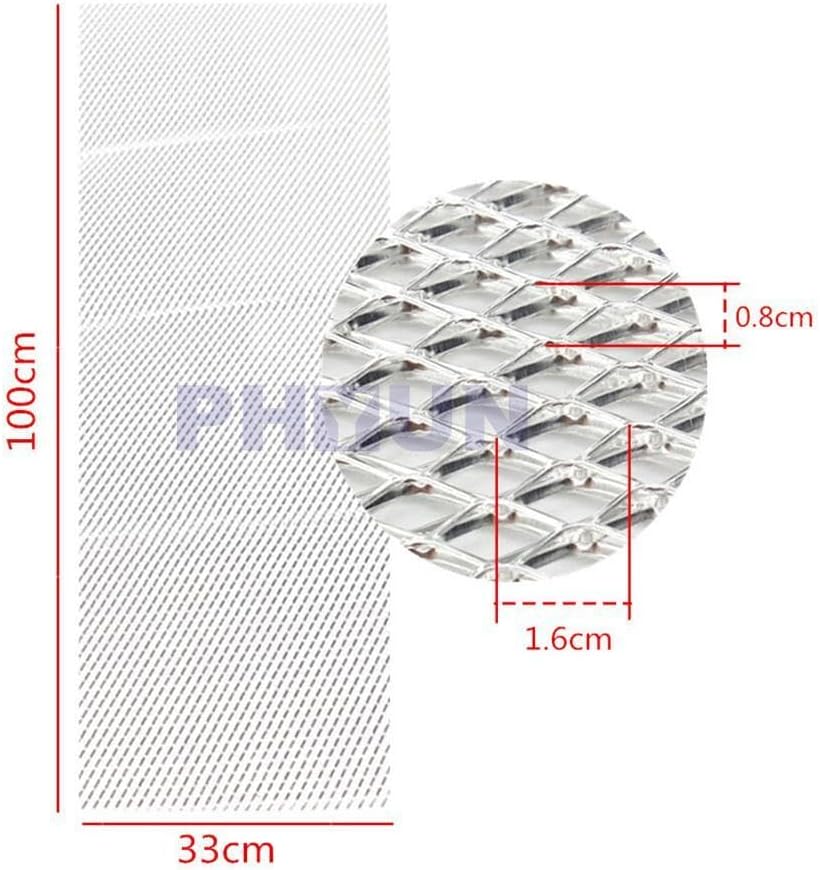 ya 2 8.15 8 * 16mm Car Bumper Fender Hood Vent Grille Net Aluminum Silver Mesh Grill Cover