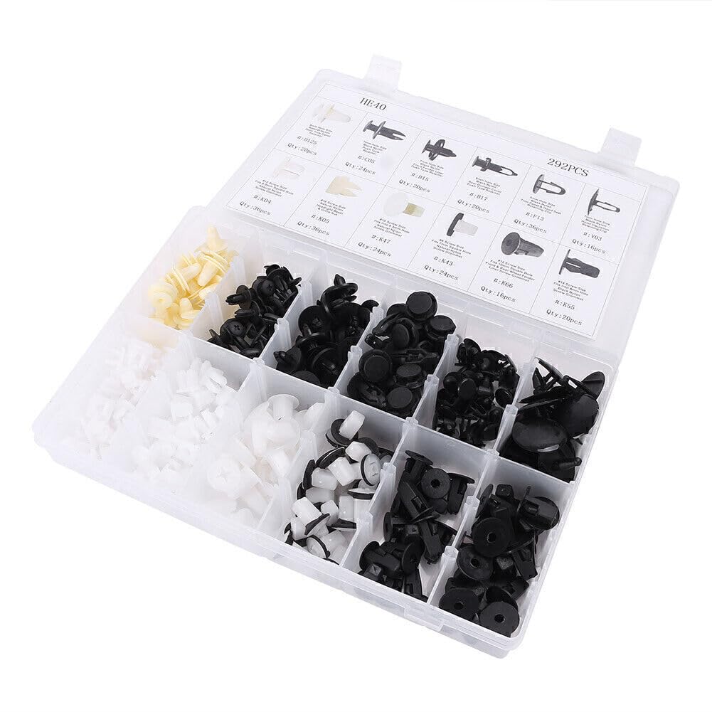 ya 6 8.24 baidi 292x Car Body Clips Plastic Push Pin Fender Bumper Fasteners Rivet Screwdriver