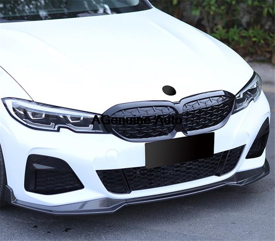 ya 2 8.15 Gloss Black Front Bumper Spoiler Lip Splitter for BMW 3 Series G20 G28 2019-2021