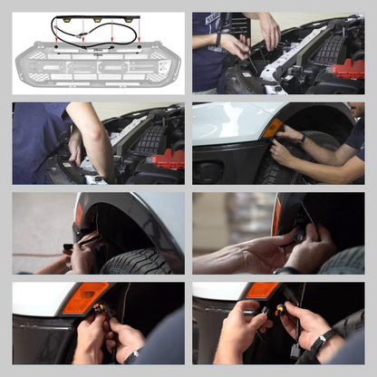 ya 12 10.31 Grille Light Kit for Ford Ranger 2019-23 Amber LED Light Bar Raptor Style 3 LED